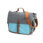 Wholesale Tri-Color Canvas Messenger Bag